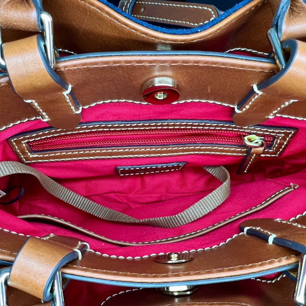 Dooney & Bourke Navy Blue Suede Mini Barlow Satchel EUC - Picture 8 of 9